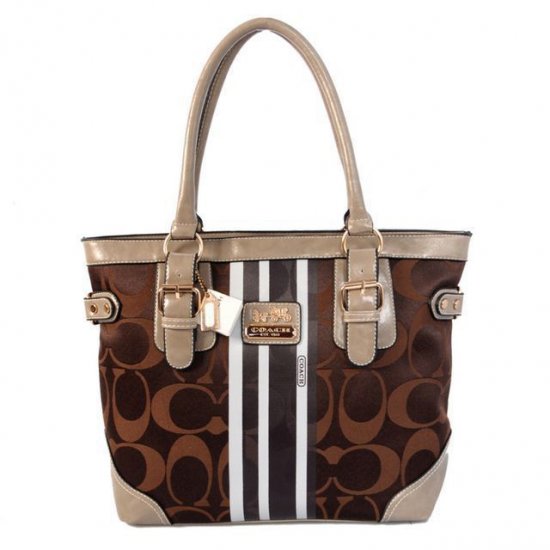 Coach In Signature Medium Coffee Totes BEX | Coach Outlet Canada